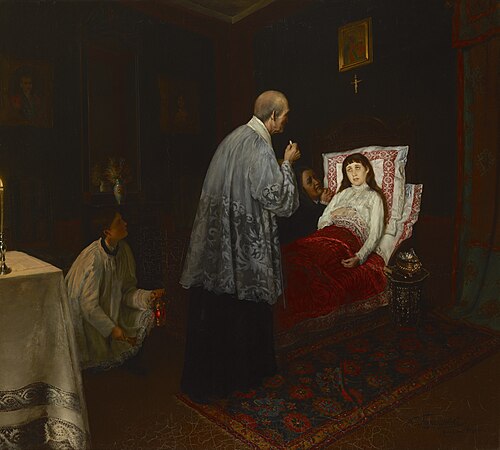 Communion of a Sick Woman, 1888, Wincenty Trojanowski