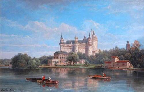 Vue du château de Pierrefonds, France, 1869, Pierre-Justin Ouvrié