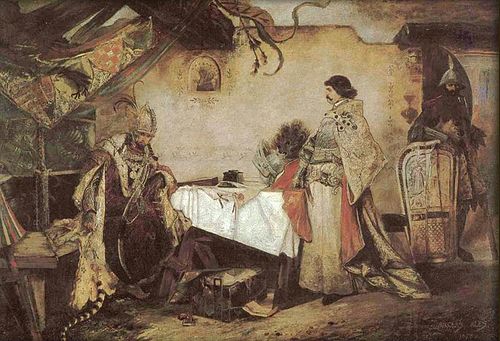 Begegnung Georgs von Podibrad mit Matthias Corvinus, 1878, Mikoláš Aleš
