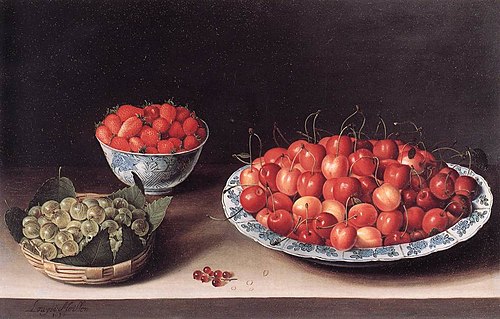 Still Life with Cherries, Strawberries and Gooseberries, 1630, Louise Moillon
