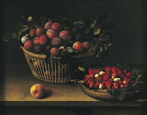 Corbeille de prunes et panier de fraises, 1632, Louise Moillon