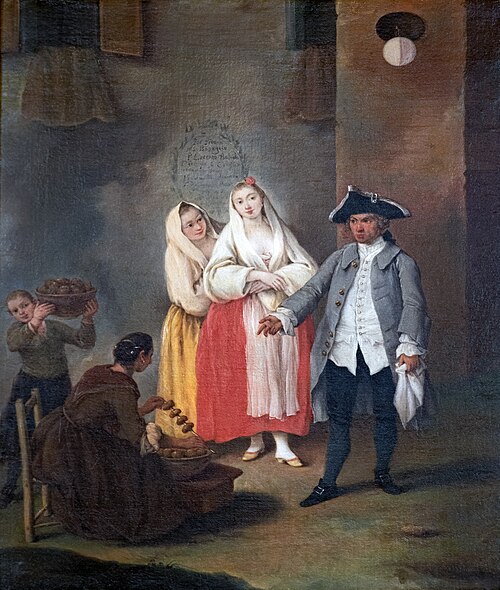 La vendeuse de frittole (beignets vénitiens au sucre), 1755, Pietro Longhi