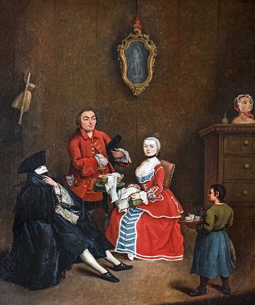 La visite en bauta, 1760, Pietro Longhi