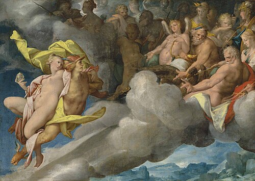 Mercury Carries Psyche to Mount Olympus, 1576, Bartholomeus Spranger