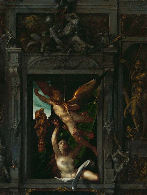 Amor fleeing Psyche, 1599, Bartholomeus Spranger