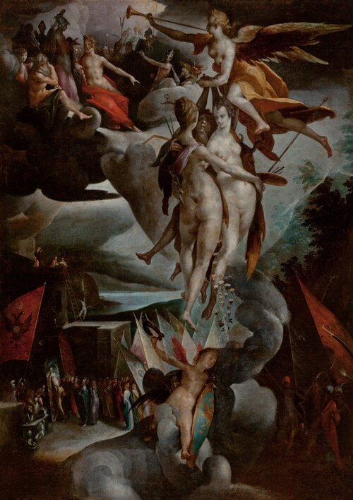 Apotheosis of the Arts (Fame leading the Arts to Olympus), , Bartholomeus Spranger