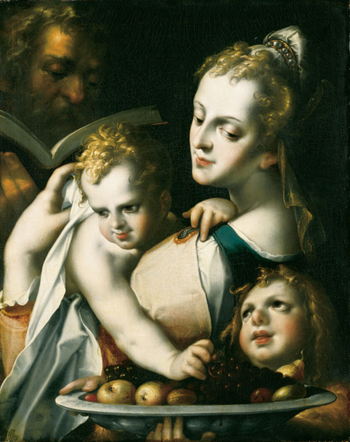 The Holy Family with the infant saint John, , Bartholomeus Spranger