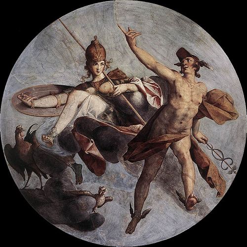 Hermes  und  Athena, 1585, Bartholomeus Spranger