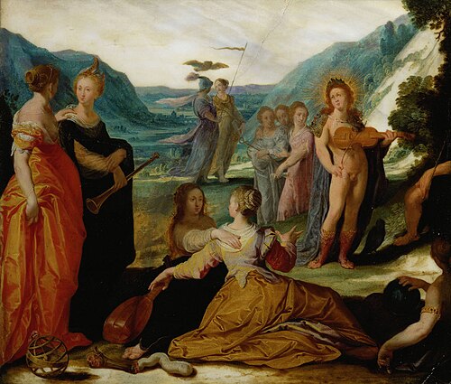 Apollo and the Muses, 1590, Bartholomeus Spranger