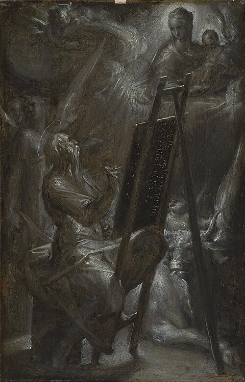 Saint Luke painting the Virgin, 1582, Bartholomeus Spranger