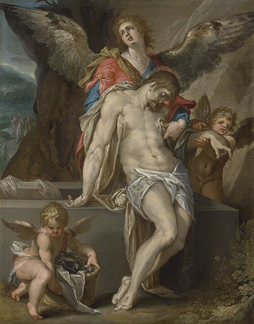 The Body of Christ Supported by Angels, 1587, Bartholomeus Spranger