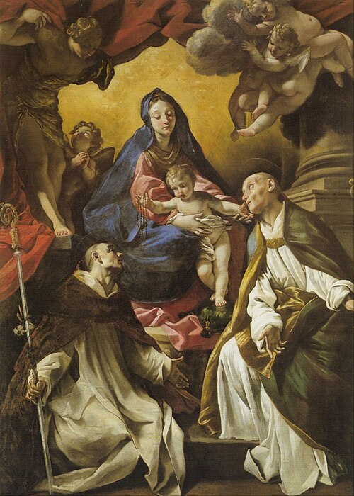 Madonna con il Bambino in trono con i Santi Domenico e Gennaro (già Sant'Anselmo e Sant'Ugo o San Br, 1638, Giovanni Lanfranco