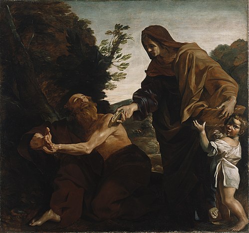 Elijah Receiving Bread from the Widow of Zarephath, 1621, Giovanni Lanfranco