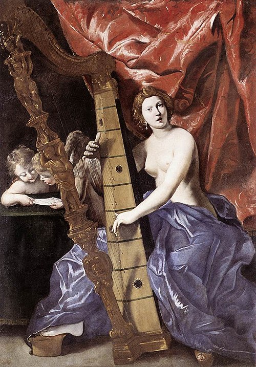 Vénus jouant de la harpe, 1634, Giovanni Lanfranco