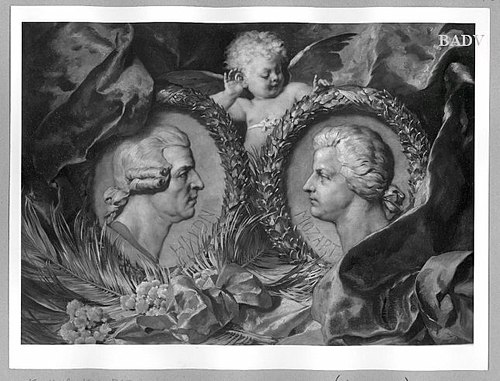 two reliefs: the heads of Haydn and Mozart, 1881, Friedrich August von Kaulbach