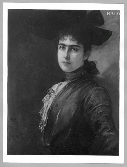 Porträt einer jungen Dame (mit großem Hut), 1892, Friedrich August von Kaulbach