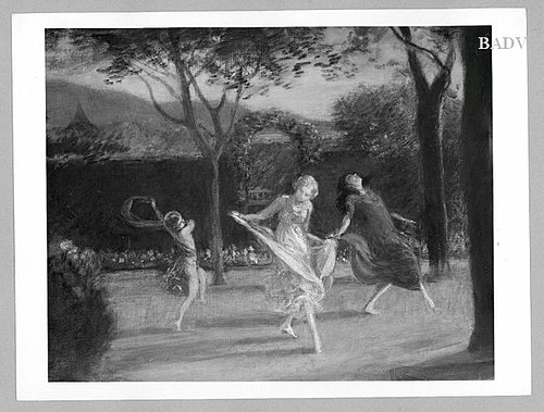 dancing girls in a garden, 1875, Friedrich August von Kaulbach