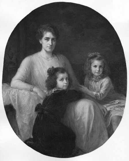 mother with 2 daughters, 1917, Friedrich August von Kaulbach