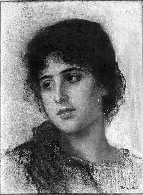 Italienerin (Kopf), 1875, Friedrich August von Kaulbach