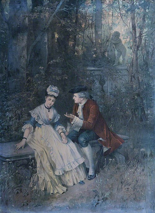 Lovers in the Garden, , Friedrich August von Kaulbach