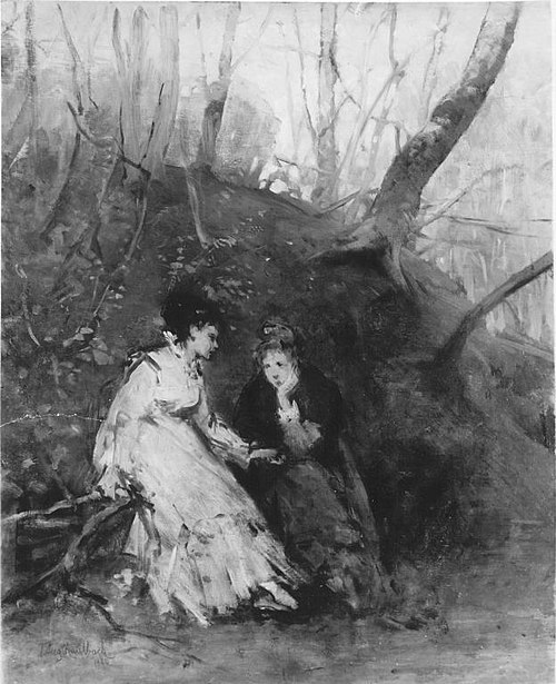 Zwei junge Frauen im Wald, 1880, Friedrich August von Kaulbach