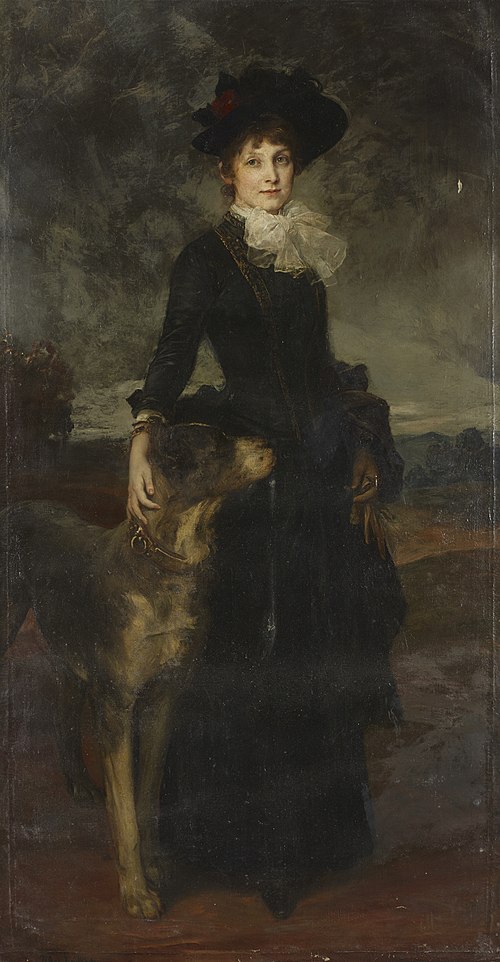 Mina Kaulbach mit Dogge, , Friedrich August von Kaulbach