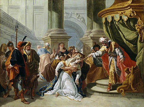 Esther fainting before King Ahasuerus, 1750, Francesco Fontebasso