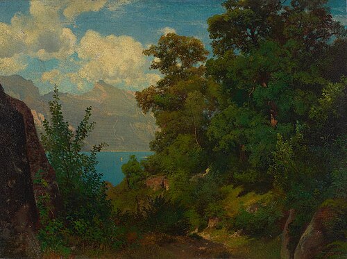 Baumstudie bei Murg am Walensee, 1860, Traugott Schiess