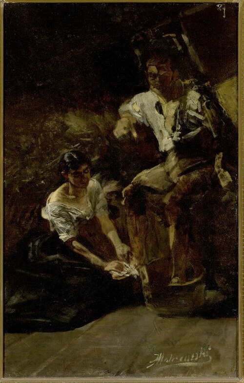 Foot washing (Siberian scene), 1886, Jacek Malczewski