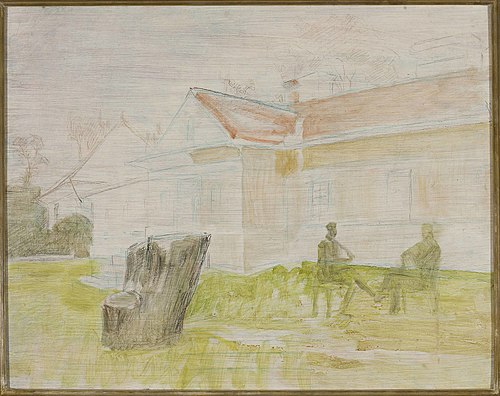 Manor house sketch – Lusławice, 1924, Jacek Malczewski