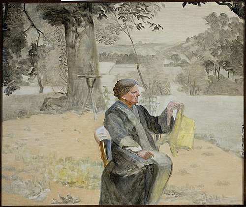 Portrait of sister Helena in the garden, 1921, Jacek Malczewski