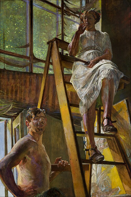 Satyr and a Model, 1913, Jacek Malczewski