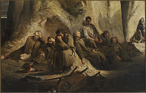 Sunday at the mine (Rest at the mine), 1882, Jacek Malczewski