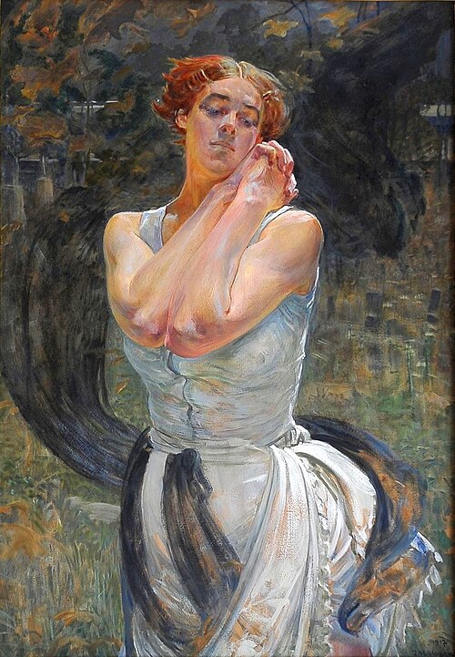 Kobieta na tle gaju, 1917, Jacek Malczewski