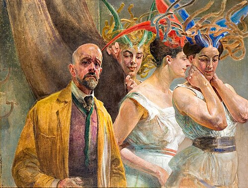 Autoportret z Gorgonami, 1919, Jacek Malczewski