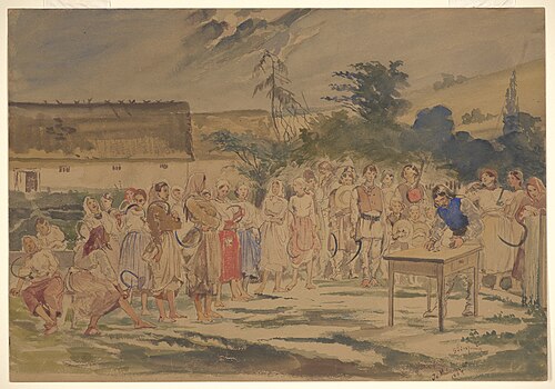 Peasants waiting for payment, 1884, Jacek Malczewski