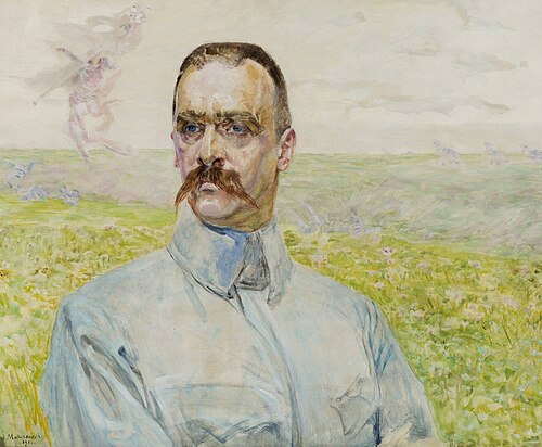 Portrait of brigadier Józef Piłsudski, 1916, Jacek Malczewski