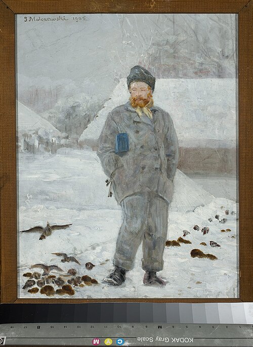 Portrait of Adolf Dygasiński with birds, 1905, Jacek Malczewski