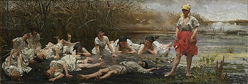 Załaskotany (cykl Rusałki), 1888, Jacek Malczewski