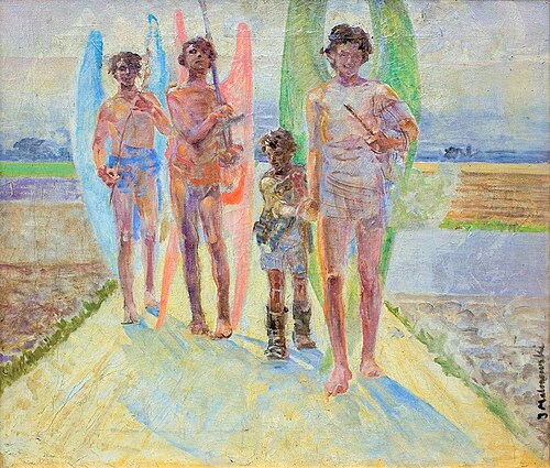 Angels with Tobias., 1900, Jacek Malczewski