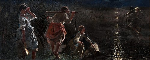 Утопленик в обіймах дивожінки, 1888, Jacek Malczewski