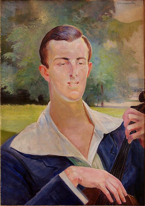 Portret mężczyzny z wiolonczelą, 1923, Jacek Malczewski