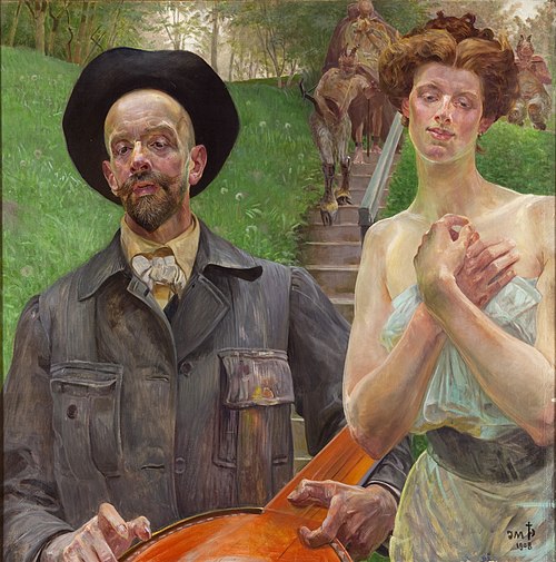 Autoportret z muzą, 1908, Jacek Malczewski