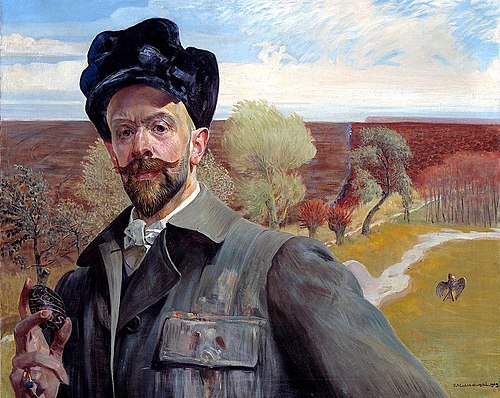 Autoportret z pisanką, 1909, Jacek Malczewski