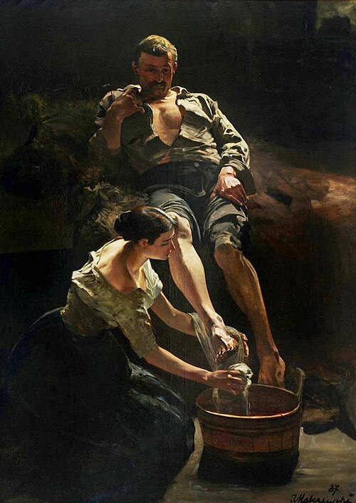 Washing of feet, 1887, Jacek Malczewski