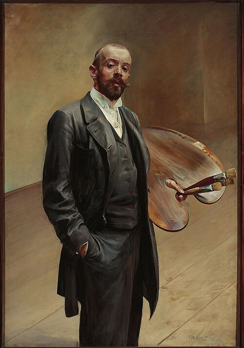 Self-portrait with palette, 1892, Jacek Malczewski