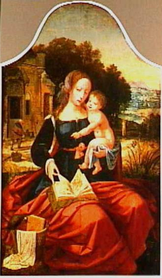 Madonna and Child in a landscape, 1515, Maître des demi-figures
