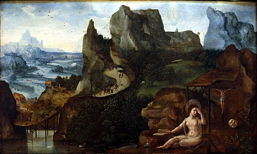 Paysage avec Marie Madeleine pénitente, 1525, Maître des demi-figures
