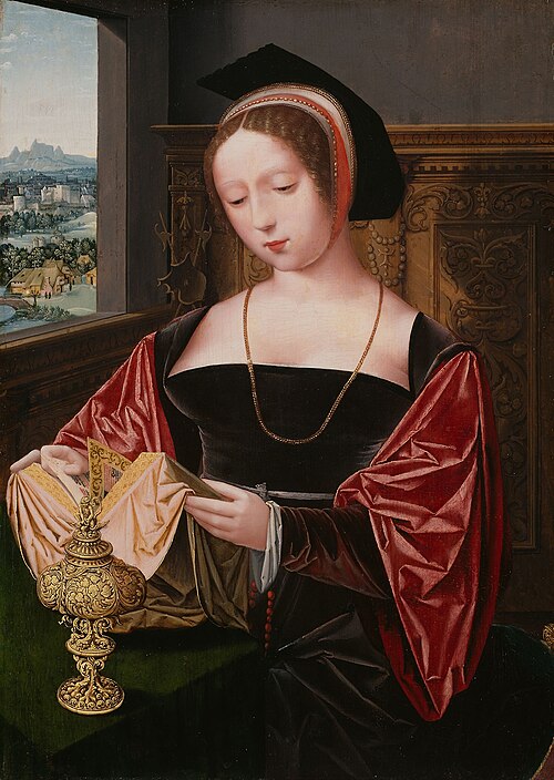 A Lady Reading as Mary Magdalene, 1525, Maître des demi-figures