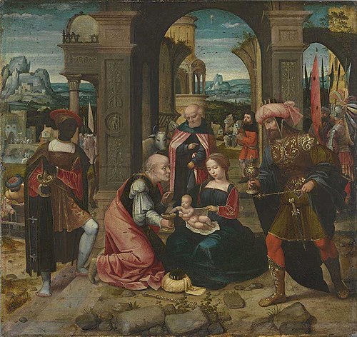 Adoration of the Magi, 1530, Maître des demi-figures
